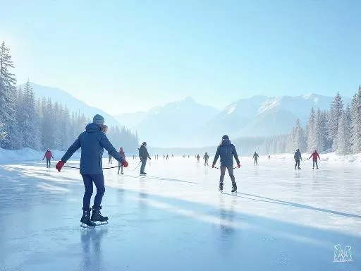 Patinage sur lac gelé : plaisir givré en pleine nature
