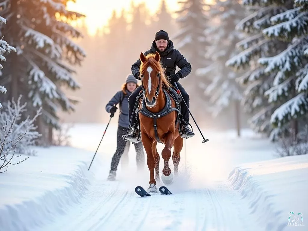 Connaissez-vous le ski-joëring ? La discipline qui combine cheval et glisse