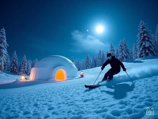 Activités à faire de nuit en station de ski : ski nocturne, motoneige de nuit ou encore nuit en igloo