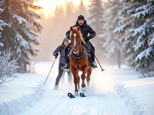 Connaissez-vous le ski-joëring ? La discipline qui combine cheval et glisse