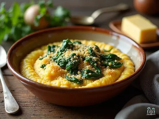 Polenta crémeuse aux épinards : recette réconfort de chalet
